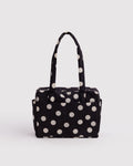 Everyday Cloud Bag - Black and Cream Polka Dot