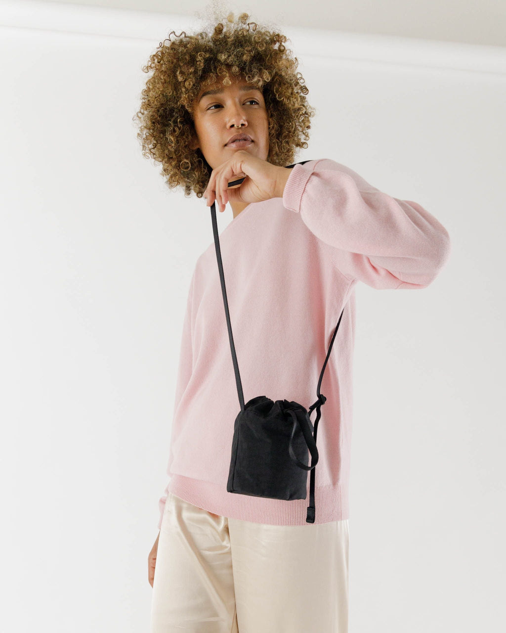 Mini Nylon Bucket Bag - Black