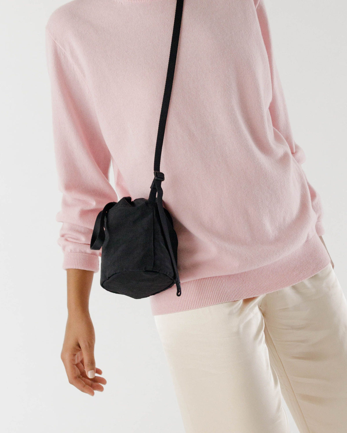 Mini Nylon Bucket Bag - Black