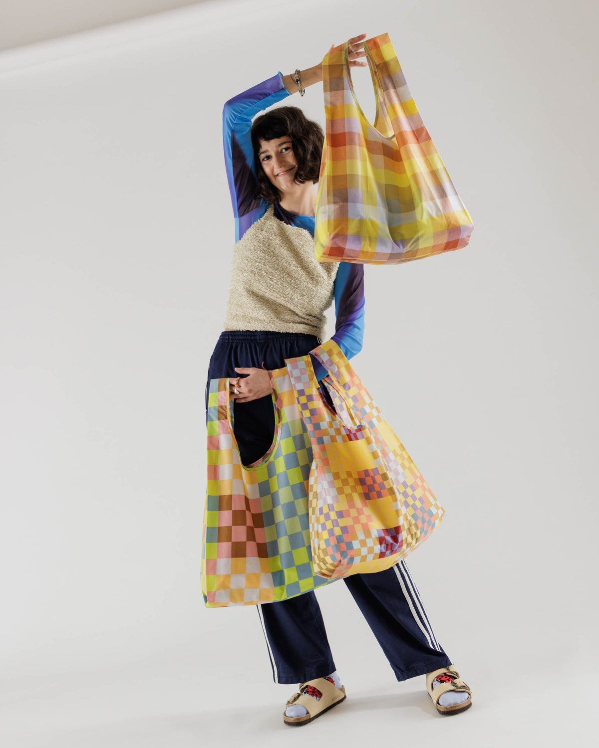 Standard Baggu Set of 3 - Checks-On-Checks