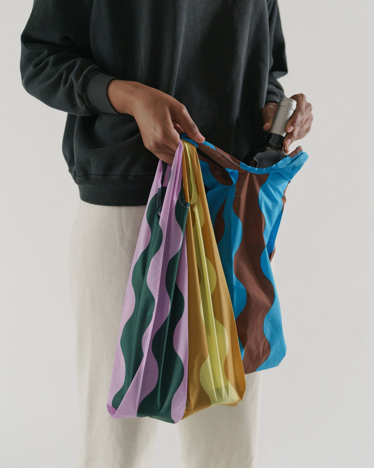 Wine Baggu Set of 3 - Wavy Stripes