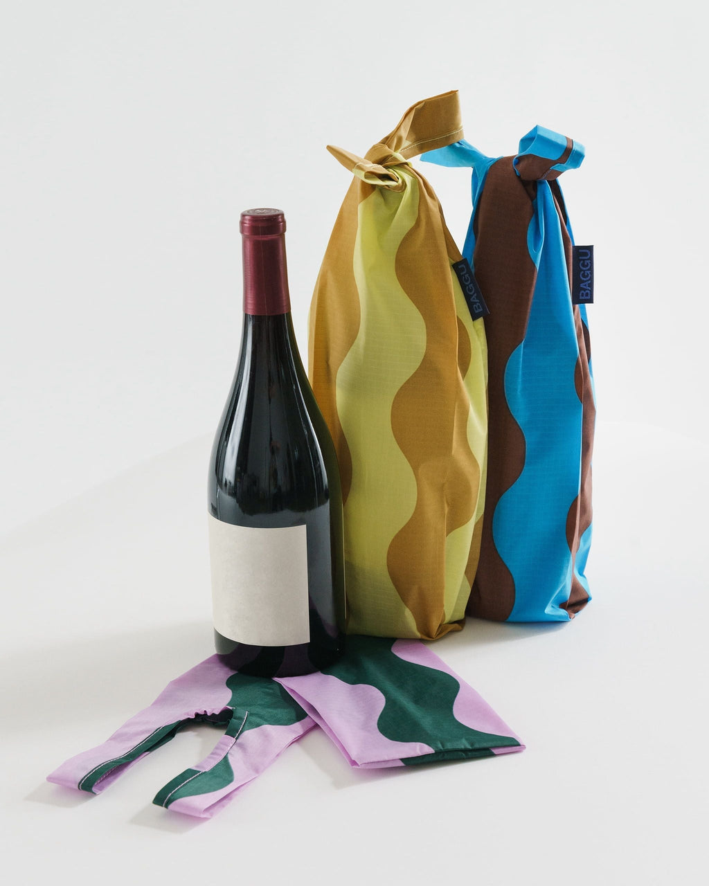 Wine Baggu Set of 3 - Wavy Stripes