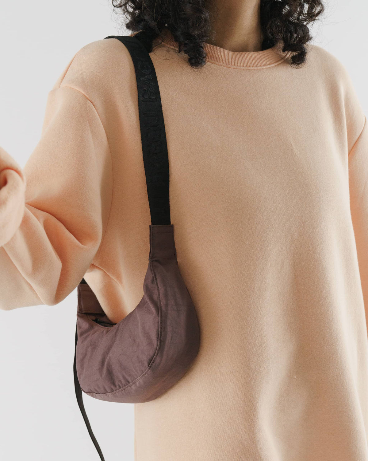 Mini Nylon Crescent Bag - Peppercorn