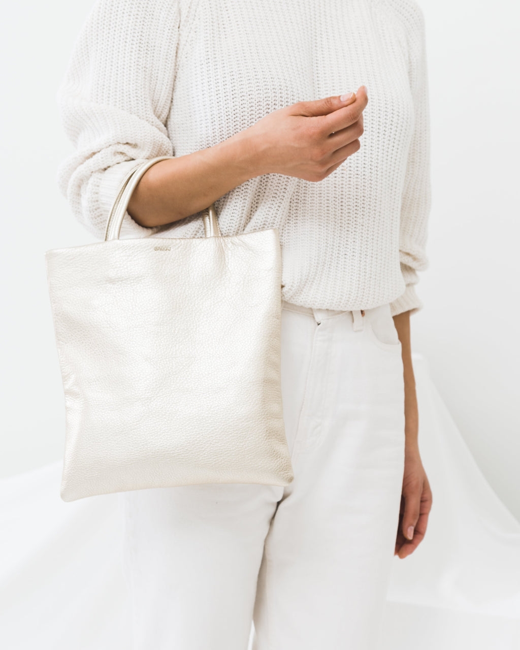 Mini Flat Tote - Platinum