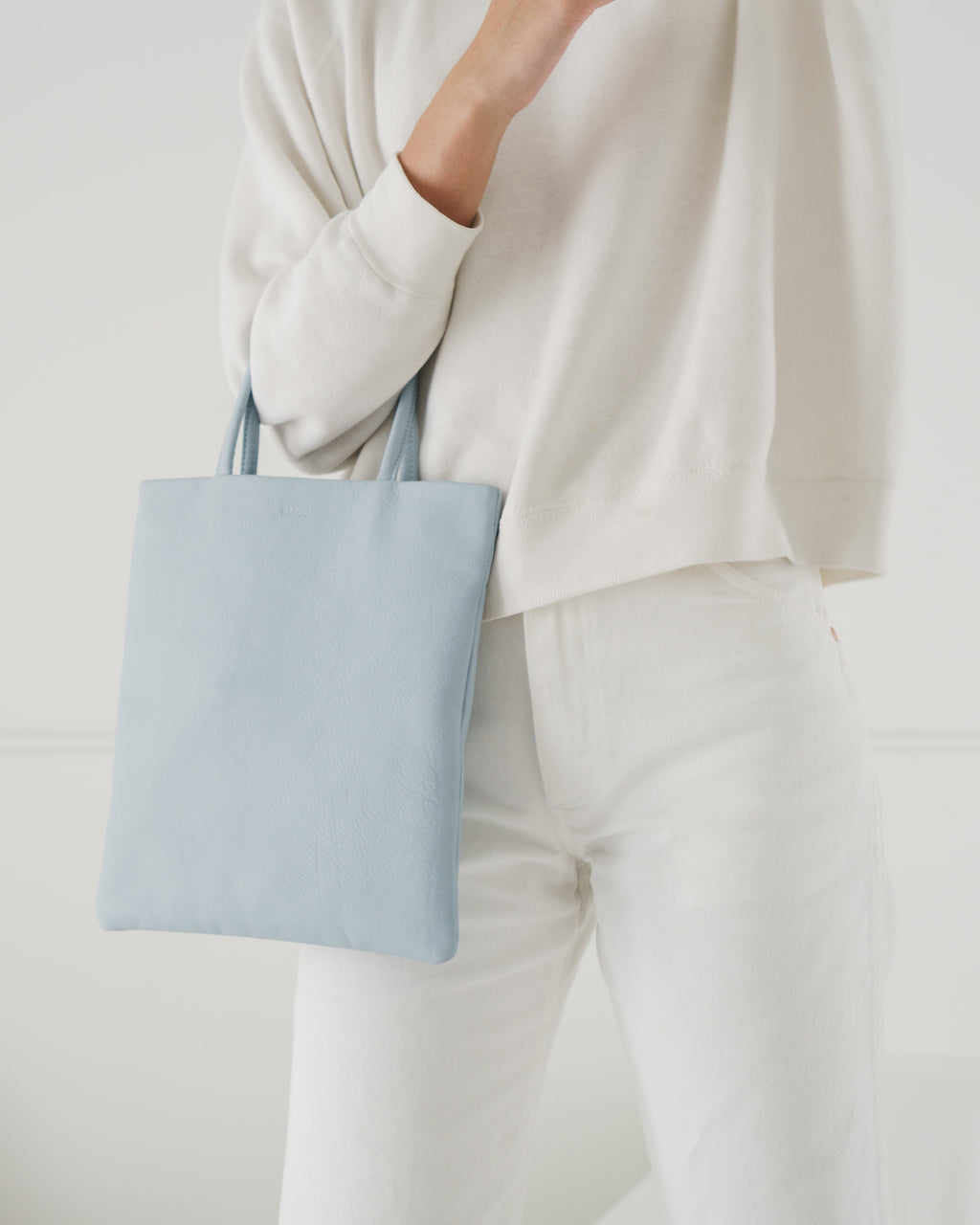 Mini Flat Tote - Soft Blue