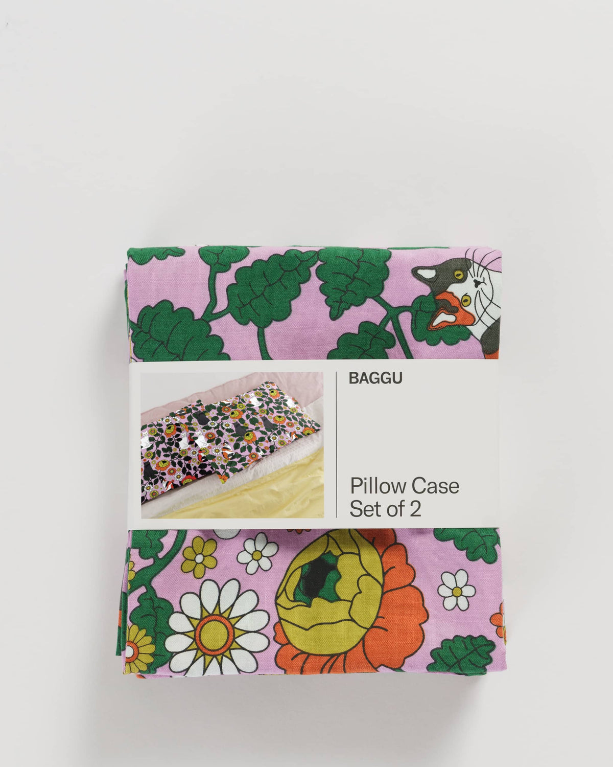 Pillow Case Set of 2 - Daisy Cat