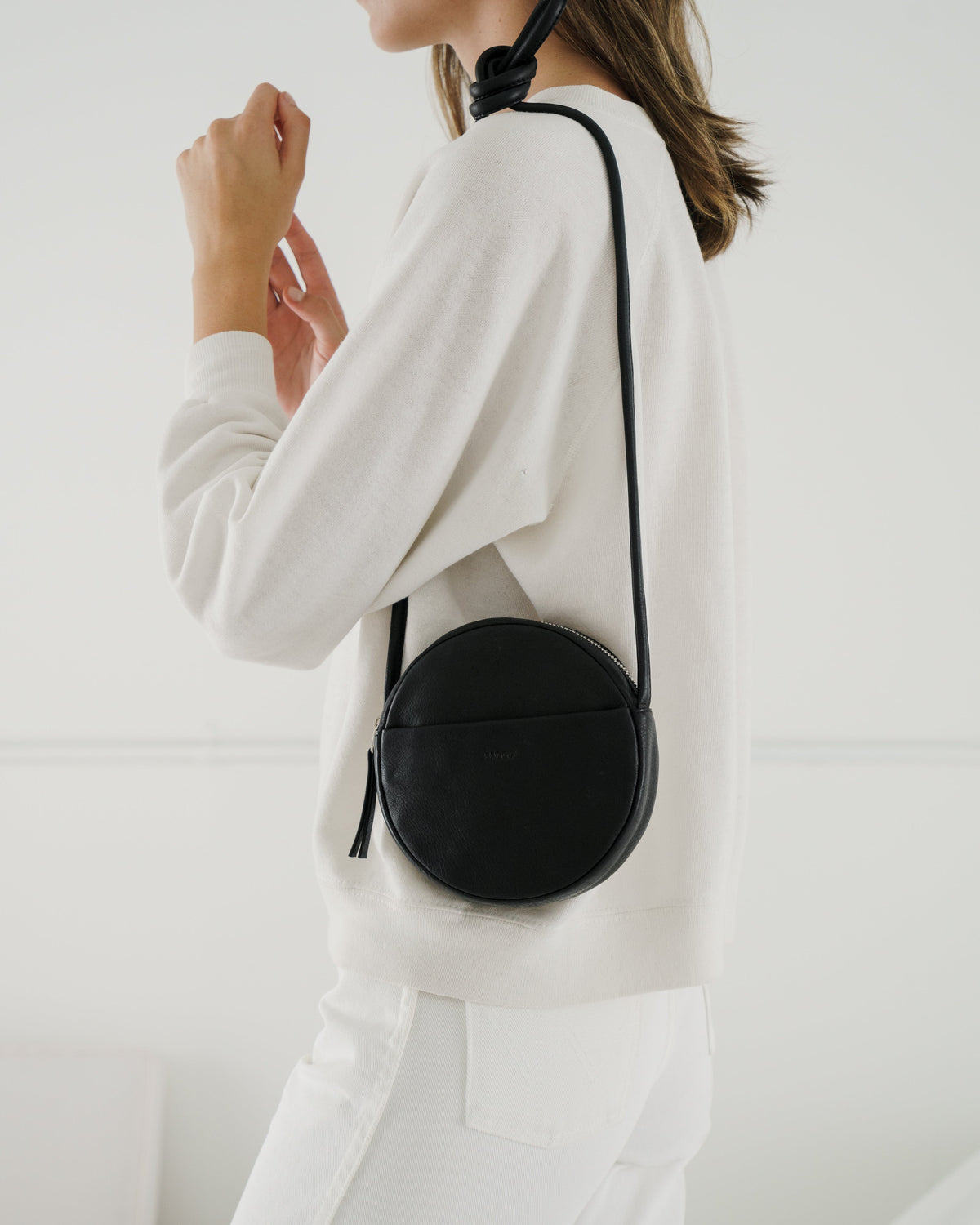 Soft Mini Circle Purse - Black