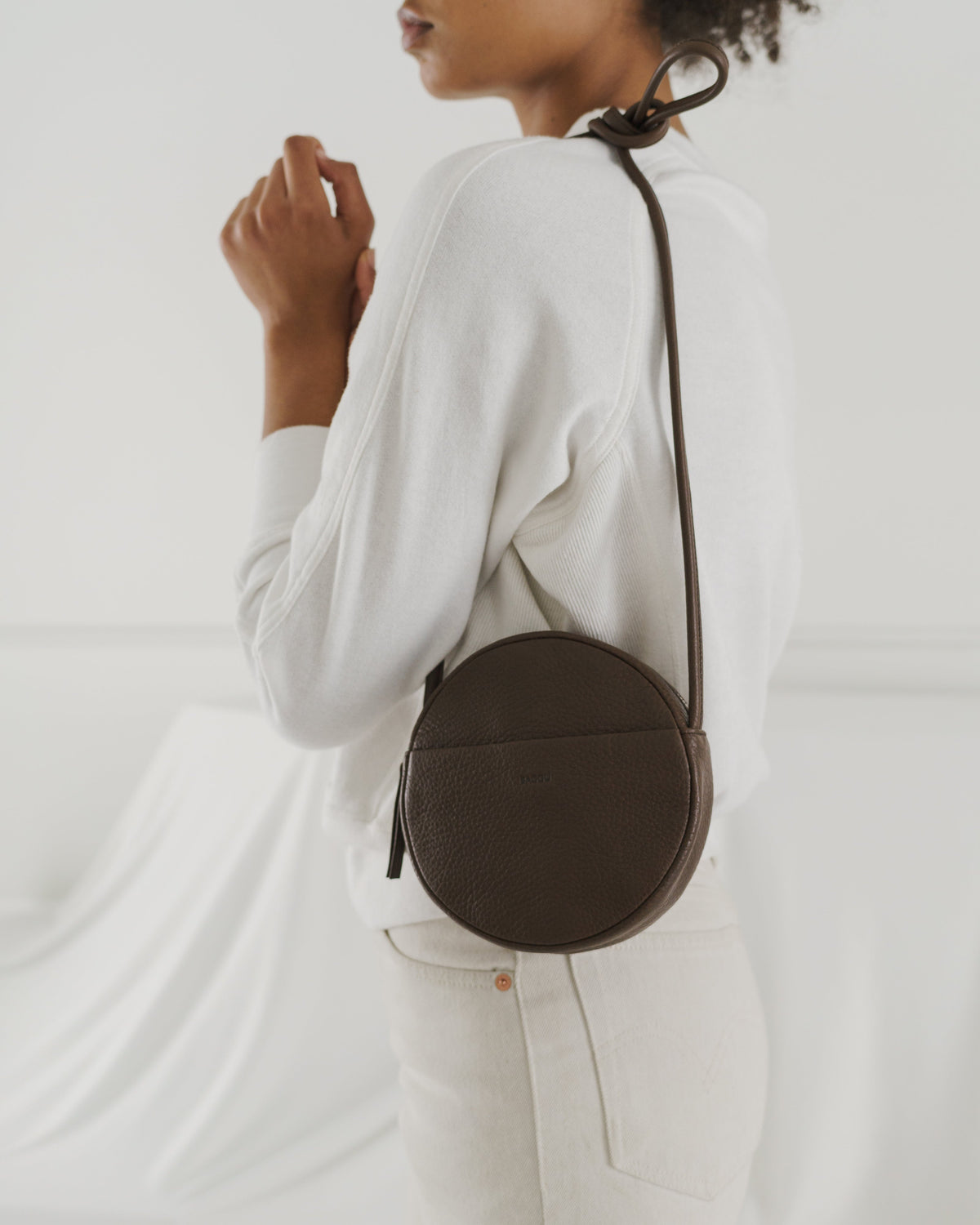Soft Mini Circle Purse - Chocolate