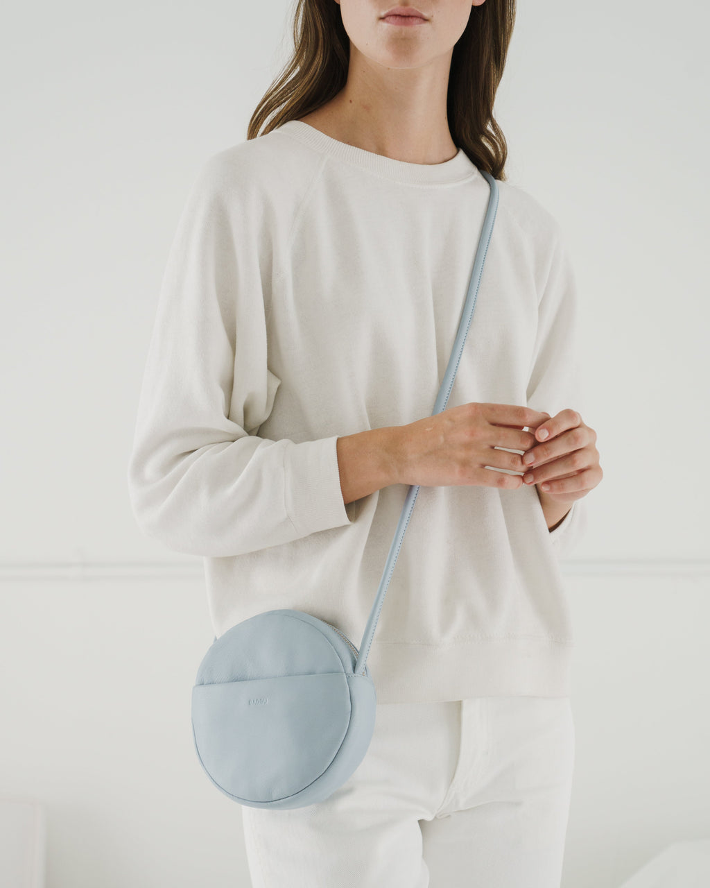 Soft Mini Circle Purse - Soft Blue