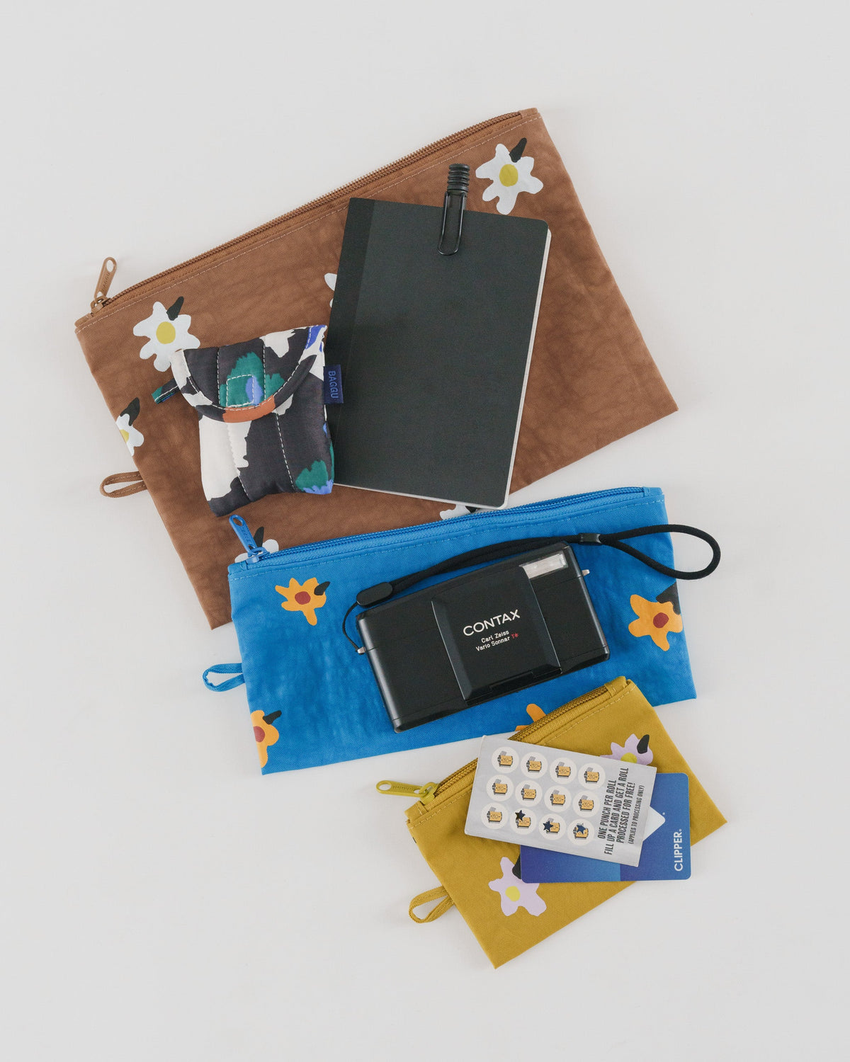 Flat Pouch Set - Painted Daisies