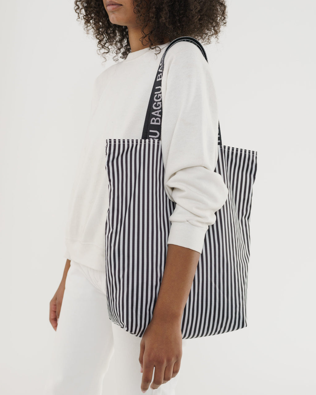 Ripstop Tote - Black and White Stripe