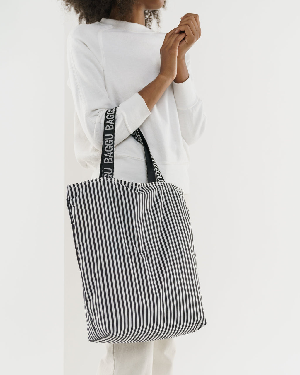 Ripstop Tote - Black and White Stripe