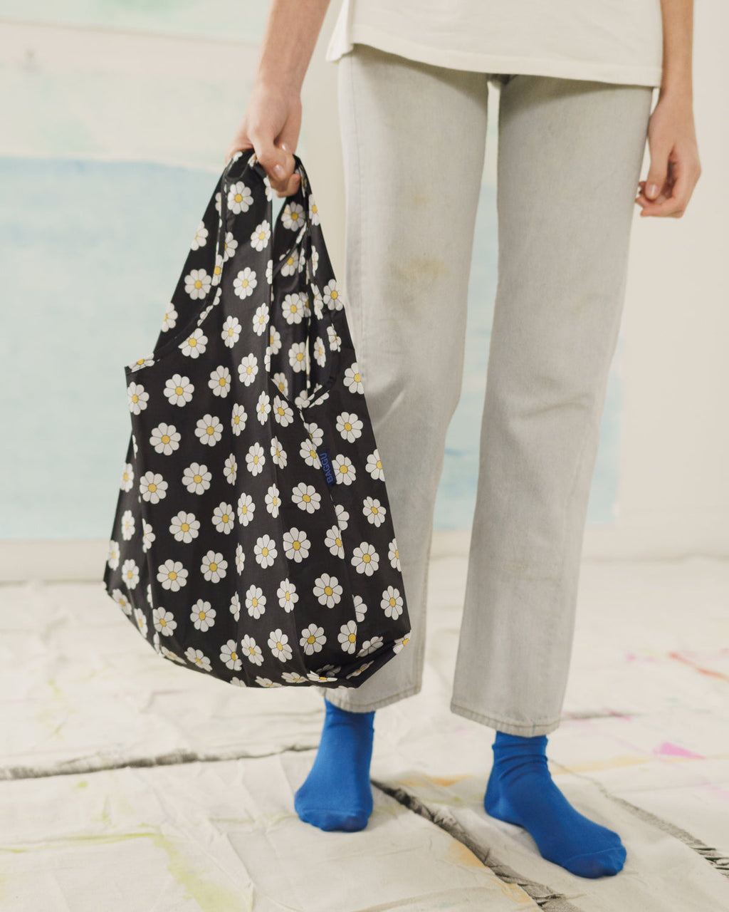 Standard Baggu - Black Daisy