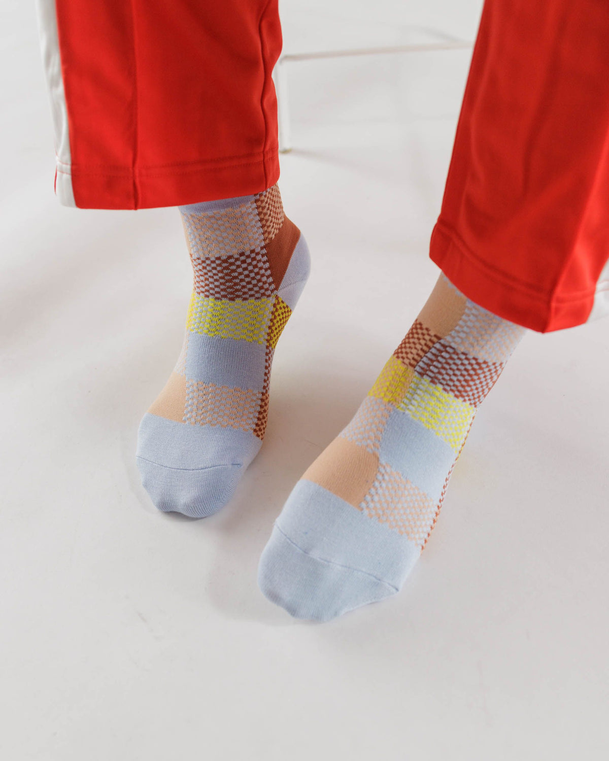 Crew Sock - Blue Madras