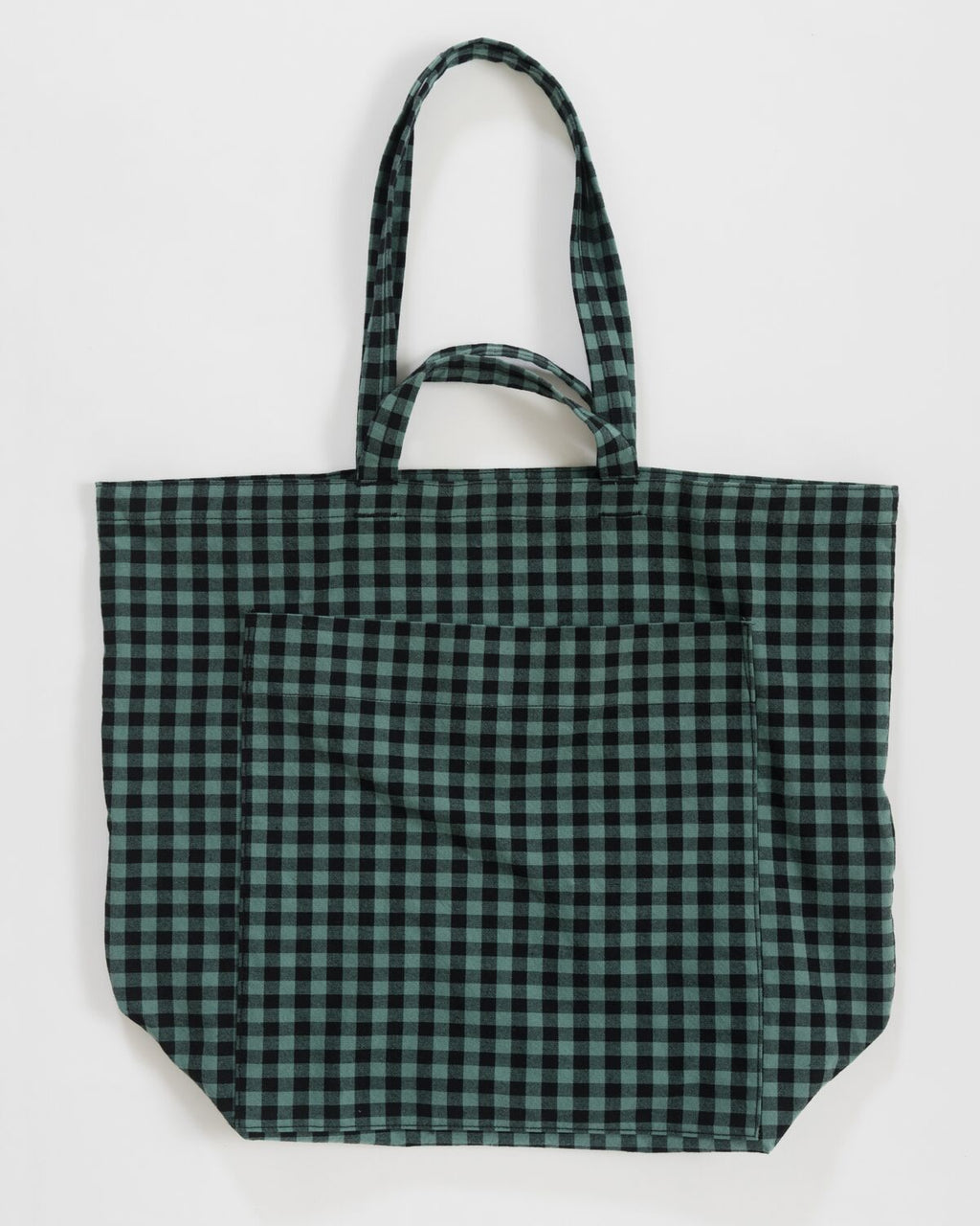 Giant Pocket Tote - Green Gingham