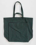 Giant Pocket Tote - Green Gingham