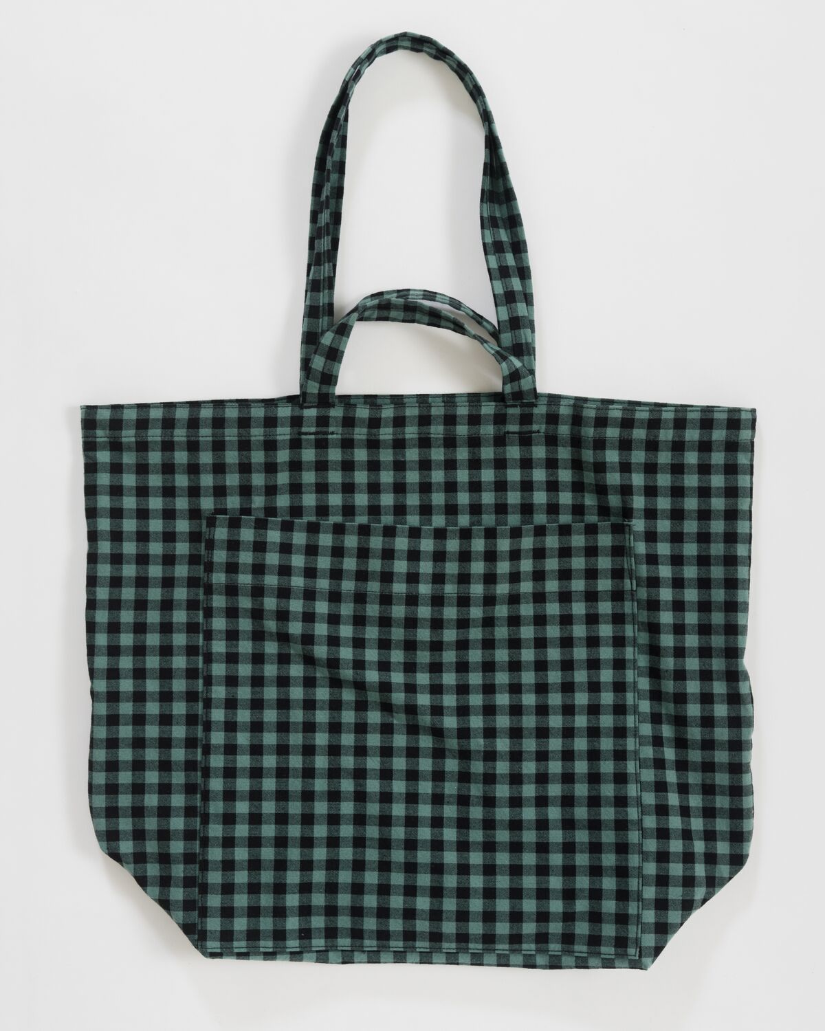Giant Pocket Tote - Green Gingham