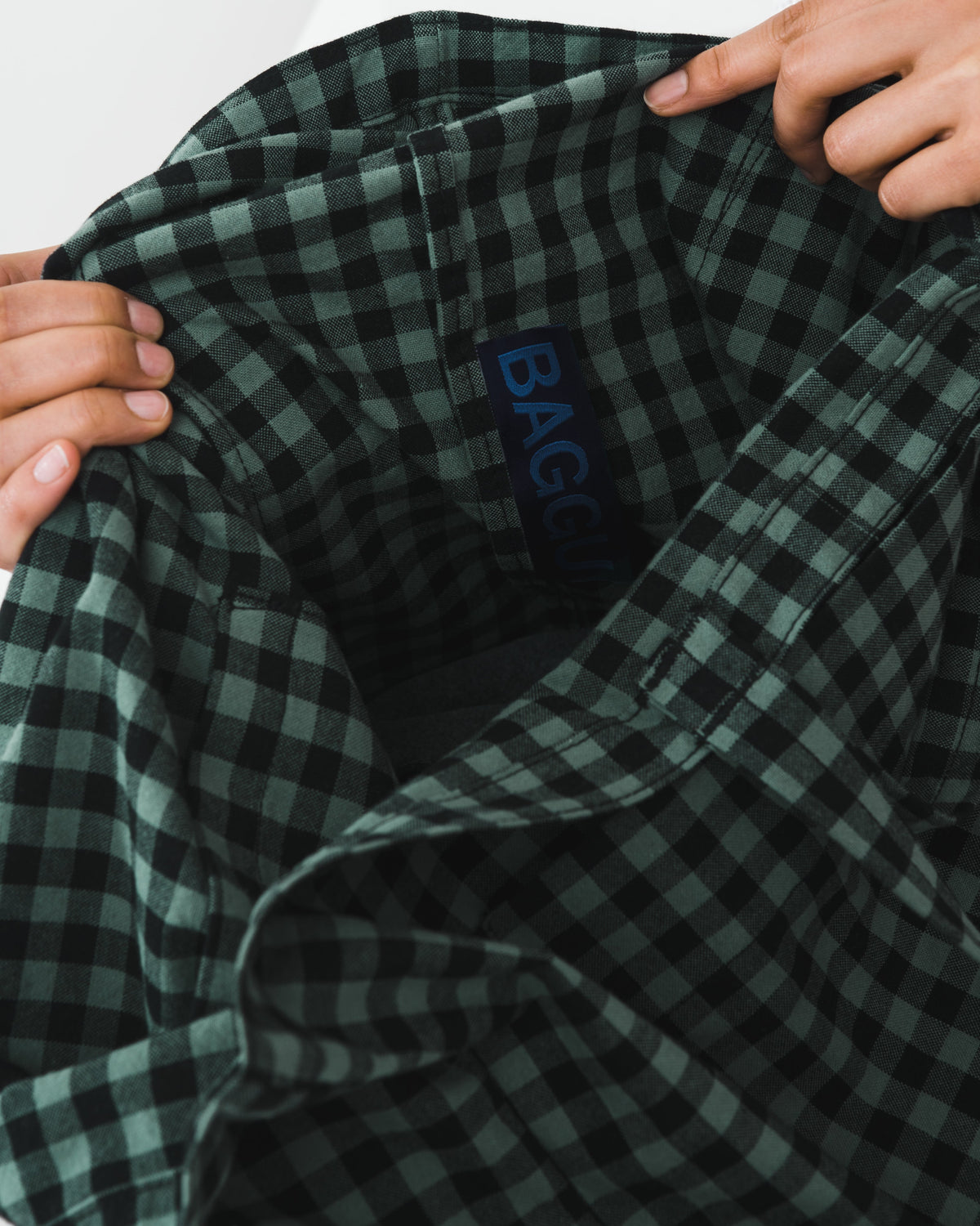 Giant Pocket Tote - Green Gingham