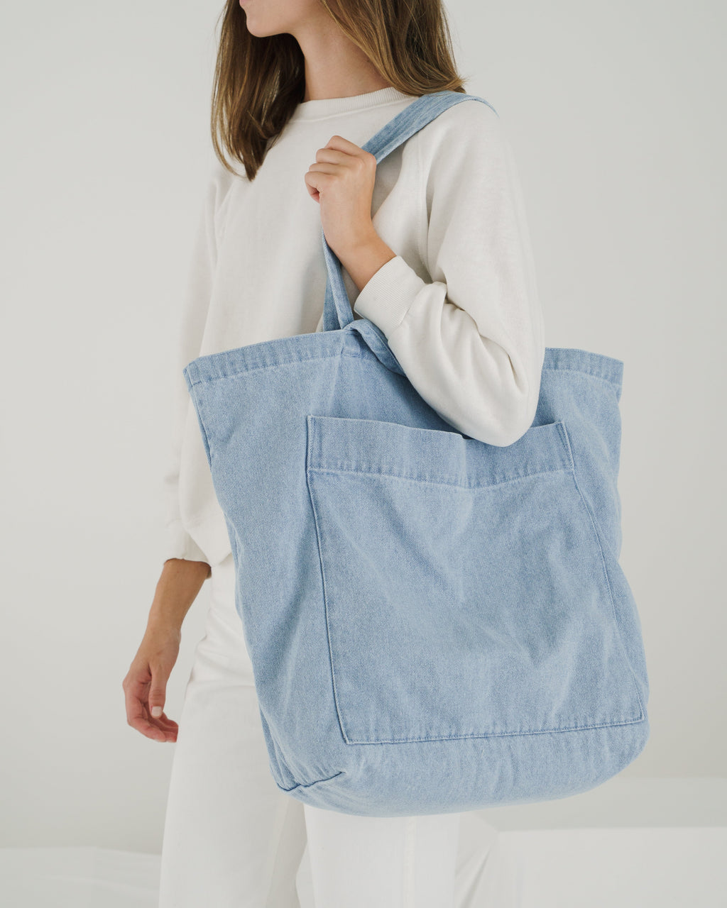 Giant Pocket Tote - Light Denim