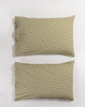 Pillow Case Set of 2 - Moss Trippy Checker