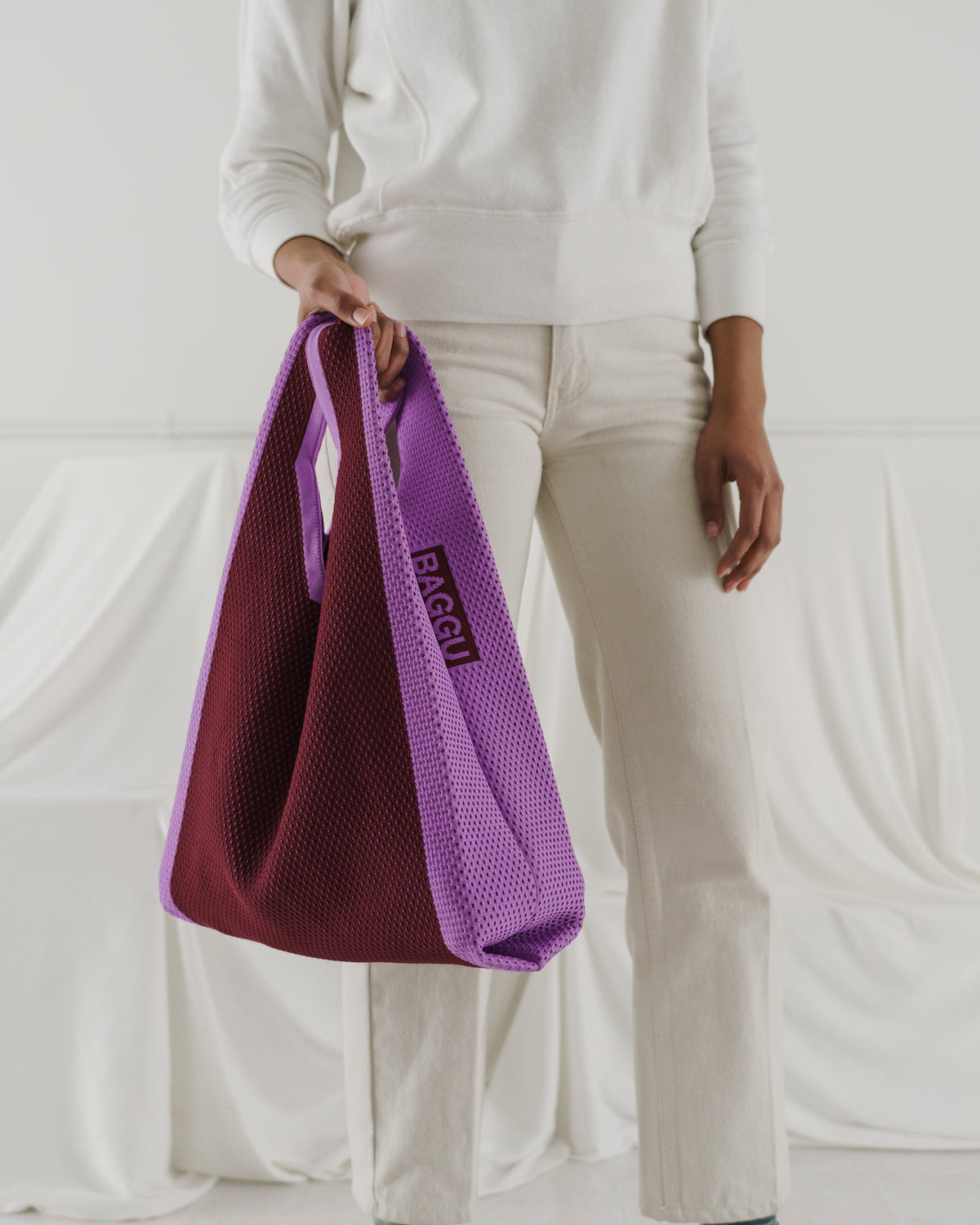 Large Engineered Knit Baggu - Berry