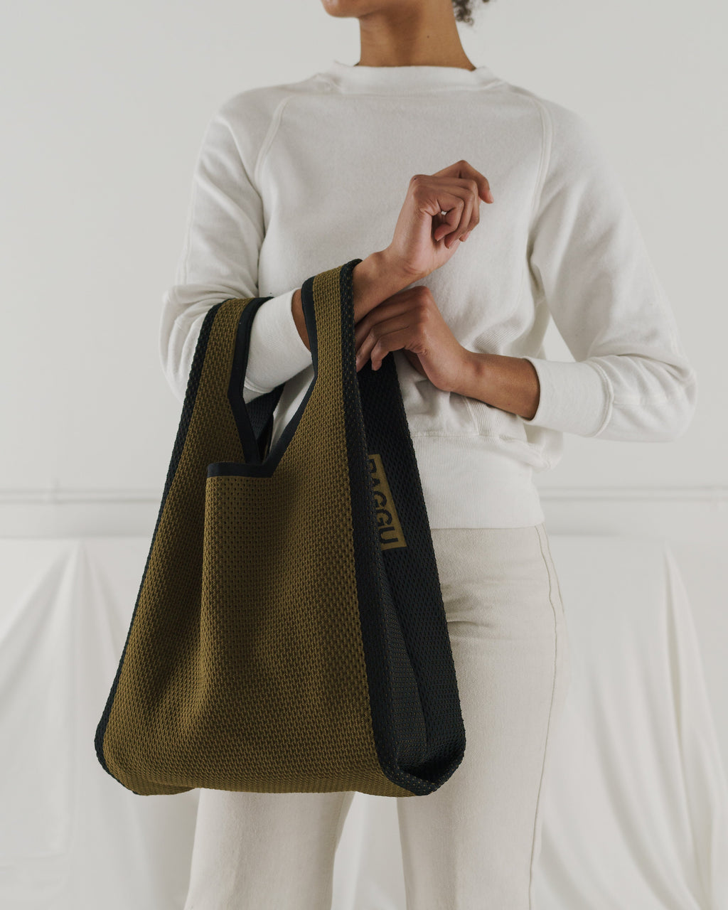 Large Engineered Knit Baggu - Kelp