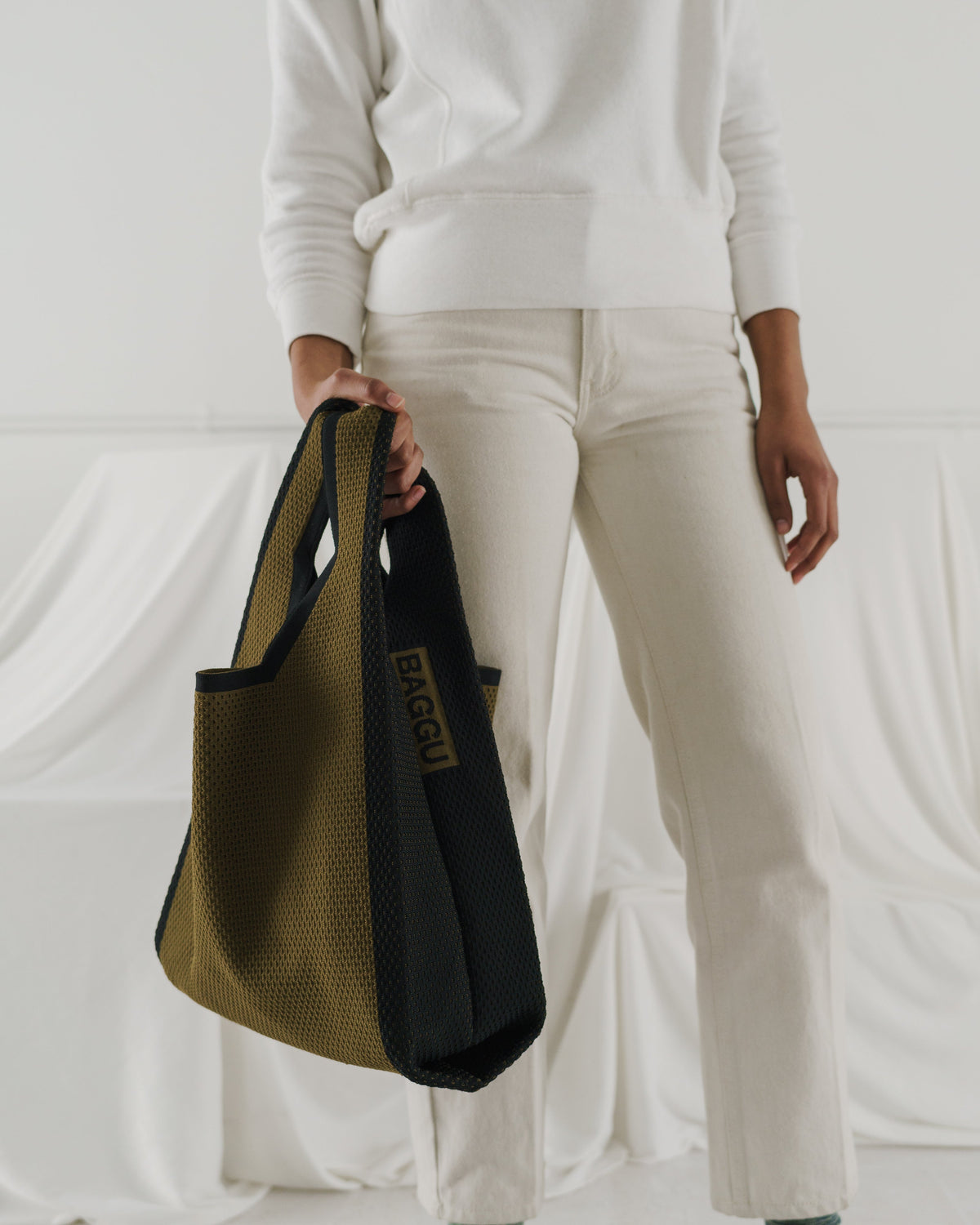 Large Engineered Knit Baggu - Kelp