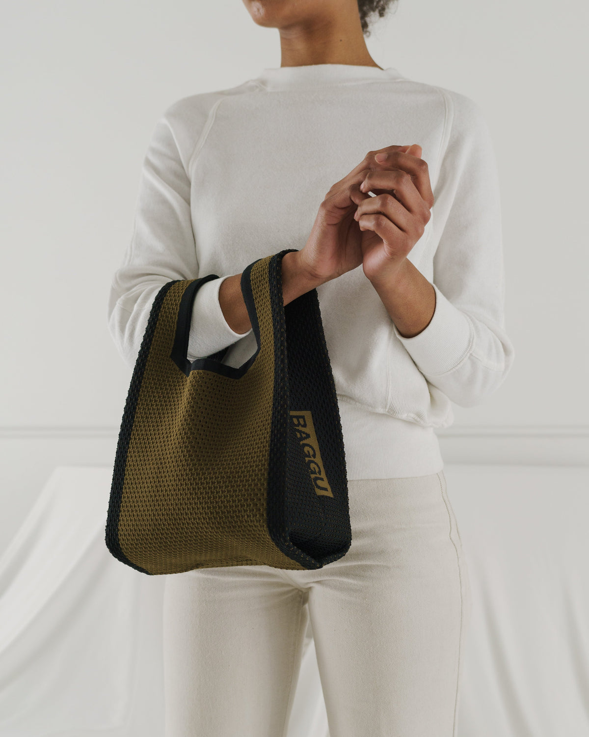 Mini Engineered Knit Baggu - Kelp
