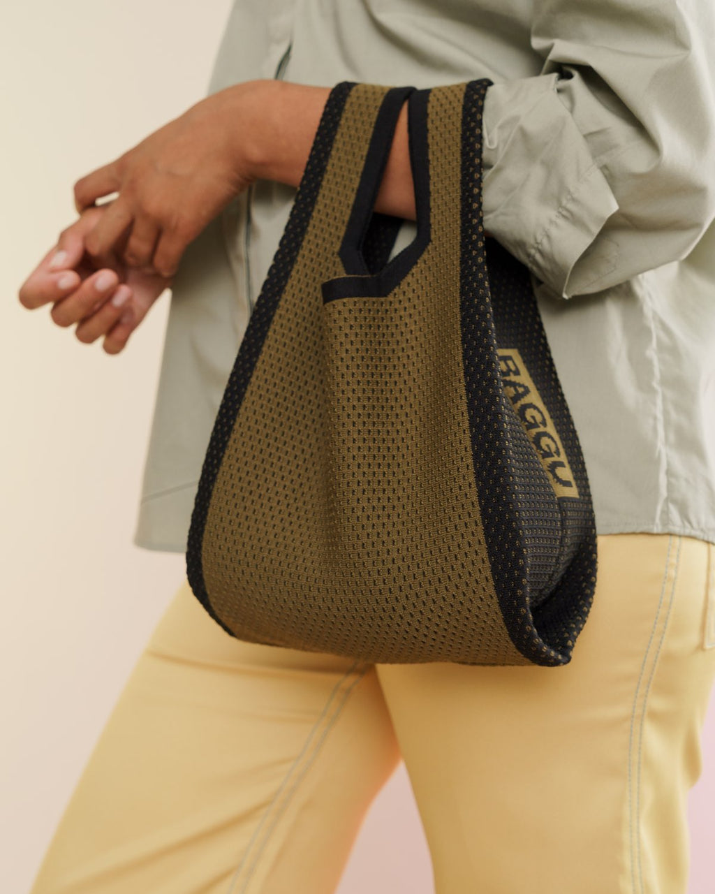 Mini Engineered Knit Baggu - Kelp