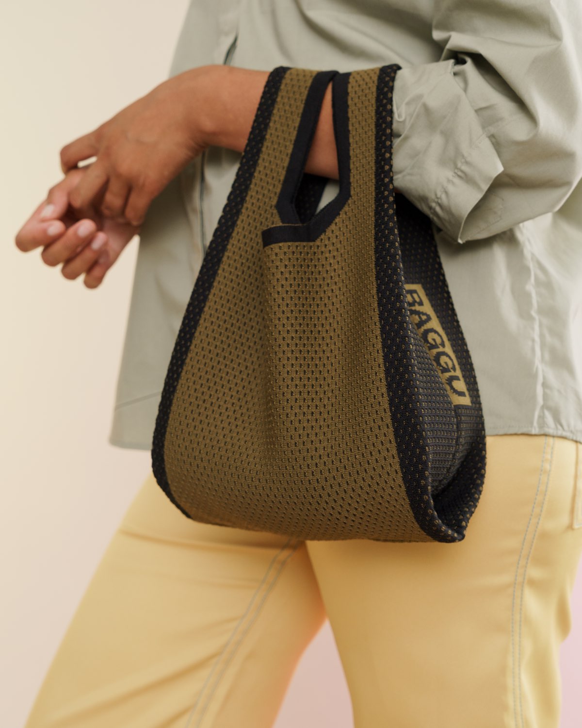 Mini Engineered Knit Baggu - Kelp