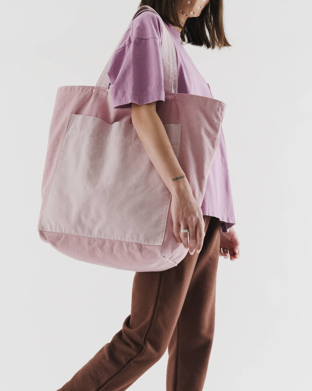 Giant Pocket Tote - Deadstock Rose Block