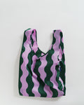 Standard Baggu - Pink and Green Wavy Stripe