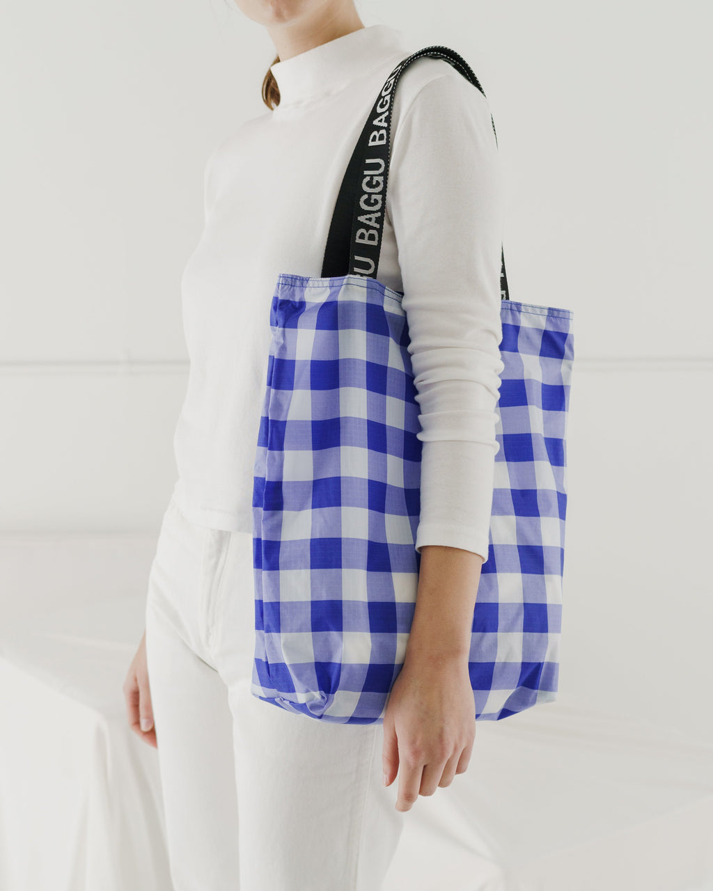 Ripstop Tote - Big Check Blue