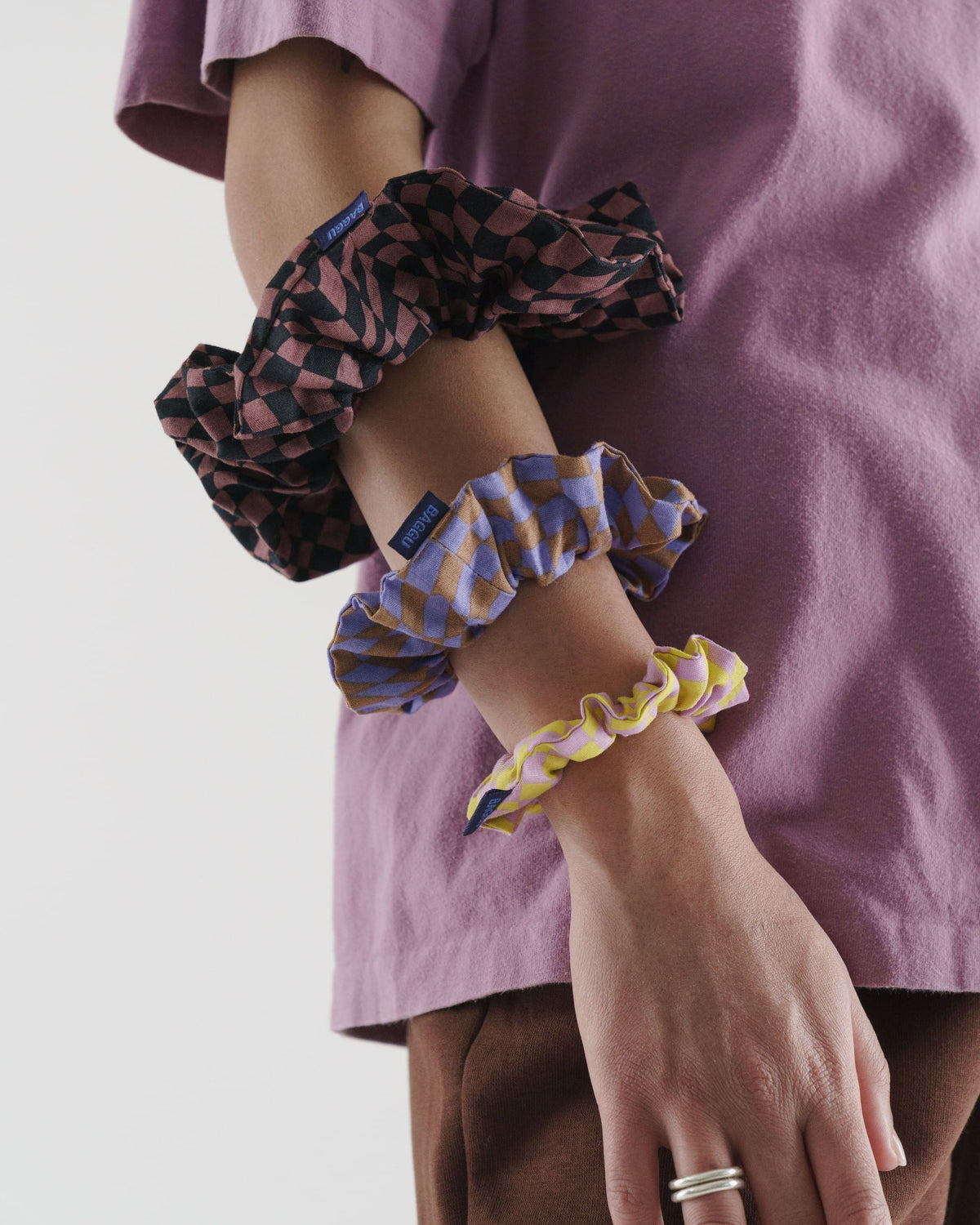 Scrunchie Set of 3 - Trippy Checkers