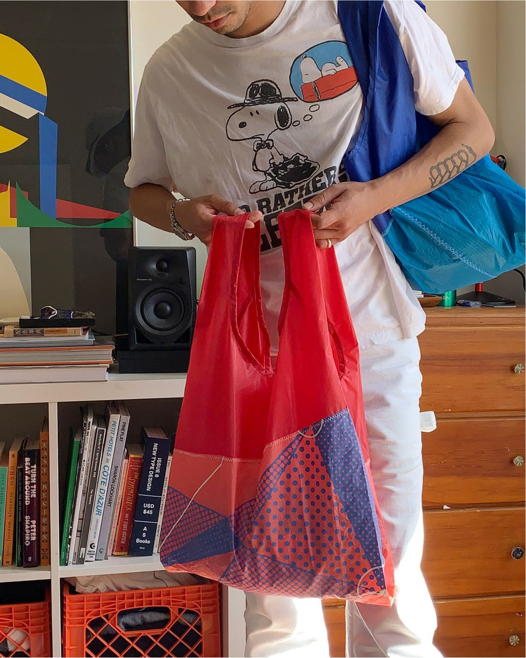 Upcycled Baggu - Red Sail